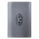 Conjunto Tomada 10A Vertical 4x2 - Novara Preto Grafite Total